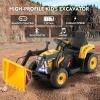JOYLDIAS Ride On Excavator, 12V Electric Construction Vehicle Bulldozer/Tractor for Kids Digger W/Remote Control, 3 Speeds, Bluetooth, Music, Lights, Yellow view 2