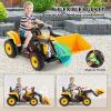 JOYLDIAS Ride On Excavator, 12V Electric Construction Vehicle Bulldozer/Tractor for Kids Digger W/Remote Control, 3 Speeds, Bluetooth, Music, Lights, Yellow view 3