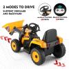 JOYLDIAS Ride On Excavator, 12V Electric Construction Vehicle Bulldozer/Tractor for Kids Digger W/Remote Control, 3 Speeds, Bluetooth, Music, Lights, Yellow view 4