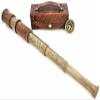 Antique Brass Telescope with Leather Box Case Nautical Marine Telescope, Maritime Telescope, Brass Leather Telescope Spyglass Antique Telescope for Home Decor by Nautical Export India view 4