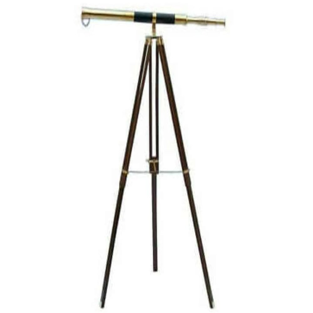 Antique Brass Telescope with Tripod Stand Leather Nautical Marine Telescope, Maritime Telescope, Brass Leather Telescope Spyglass Antique Telescope for Home Decor by Nautical Export India