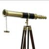 Antique Brass Telescope with Tripod Stand Leather Nautical Marine Telescope, Maritime Telescope, Brass Leather Telescope Spyglass Antique Telescope for Home Decor by Nautical Export India view 3