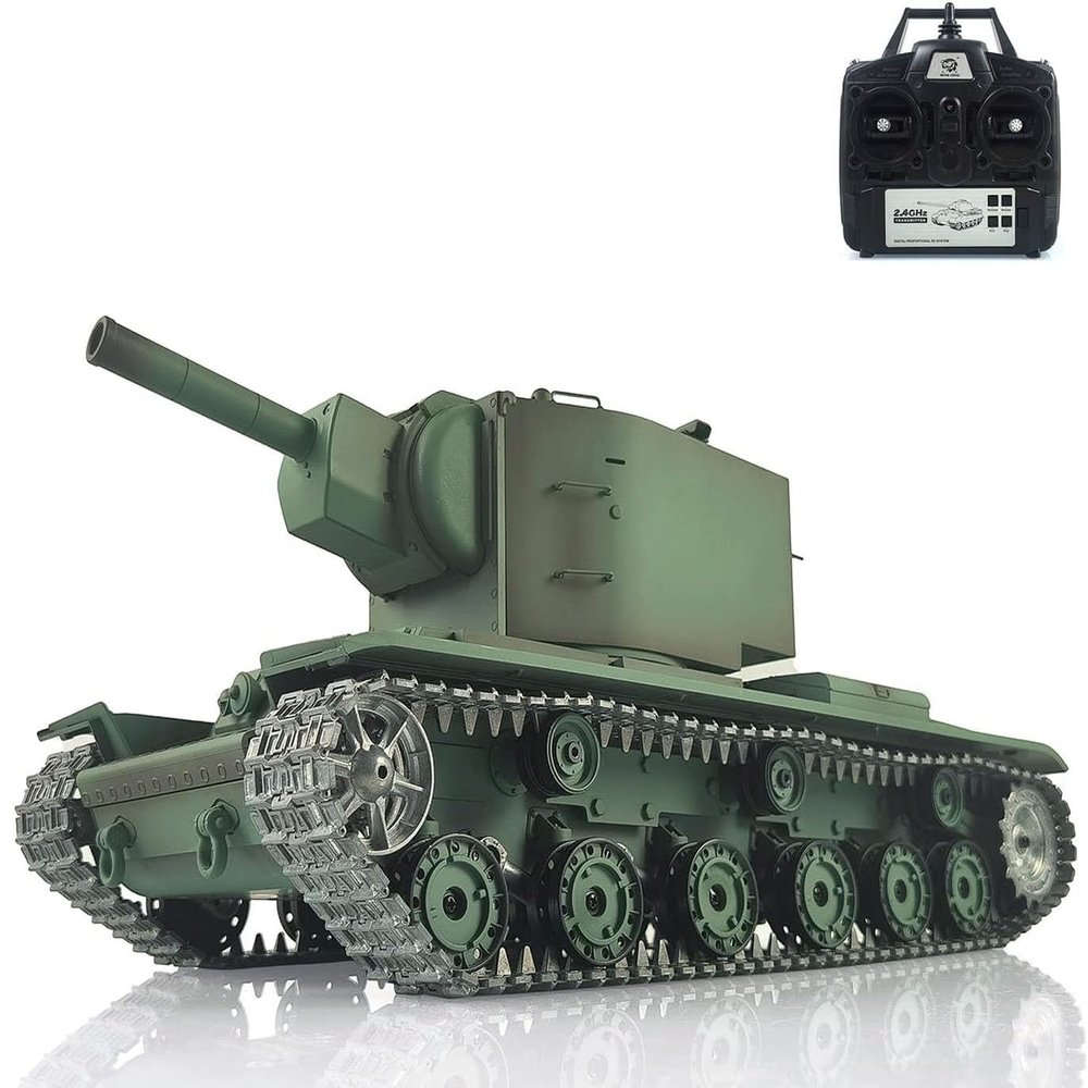 Upgraded Ver 1/16 Soviet Kv-2 Tk7.0 Rc Tank Gigant Henglong 3949 360 Turret Ir Bb Airsoft Barrel Recoil Smoke Effect