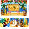 Hawaiian Luau Party Decoration Pack (159 Pcs), Tropical Beach Themed Aloha Summer Party Supplies Kit, (including Table Skirt, Backdrop, Balloons, Straws, Hibiscus Palm Leaves, Food Topper, Pineapples) view 3