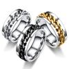 COLORFUL BLING 3 pcs 8mm Spinner Ring Stainless Steel Fidget Rings Anti Anxiety for Men Women Cool Grooved Anxiety Stress Roller Rings Cool Jewelry-Size 8 view 1