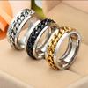 COLORFUL BLING 3 pcs 8mm Spinner Ring Stainless Steel Fidget Rings Anti Anxiety for Men Women Cool Grooved Anxiety Stress Roller Rings Cool Jewelry-Size 8 view 2