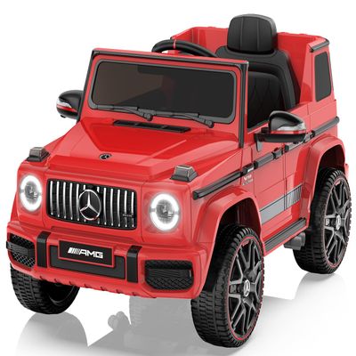 ANPABO Licensed Mercedes-Benz G63 Car for Kids, 12V Ride on Car w/Parent Remote Control, LED Headlights, Music Player/Bluetooth & Horn, Soft Start, Low Battery Prompt, Kids Electric Car, Red