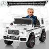 ANPABO Licensed Mercedes-Benz G63 Car for Kids, 12V Ride on Car w/Parent Remote Control, LED Headlights, Music Player & Horn, Soft Start, Low Battery Prompt, Kids Electric Car, White view 2
