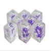 Starfarer Sci-Fi D6 Dice - 'Wormhole' - Transparent with Purple Swirls view 2