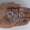 Starfarer Sci-Fi D6 Dice - 'Wormhole' - Transparent with Purple Swirls view 3