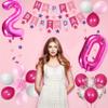 18th Birthday Decorations for Girls, Pink Happy Birthday Balloons Supplies Including 18 Pink Number Balloons, Star Streamers, Hanging Swirls view 4