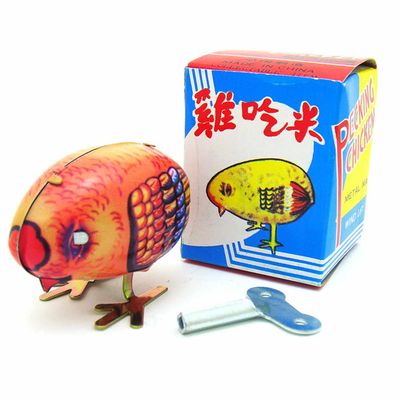 Charmgle Clockwork Spring Wind Up Nodding Chick, Nostalgic Wind-up Animal Toys Tin Toy for Adults Gifts Halloween Party Favor