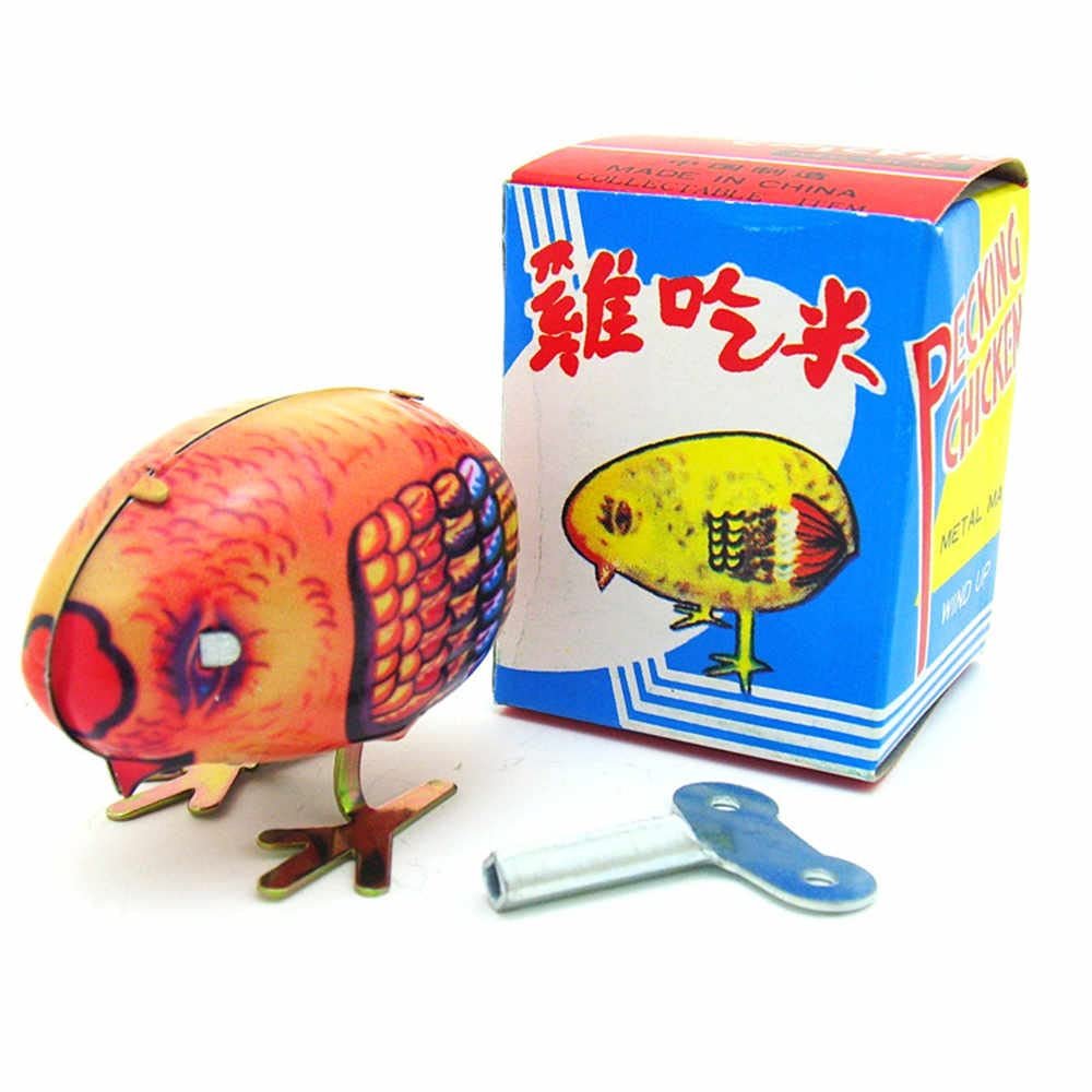 Charmgle Clockwork Spring Wind Up Nodding Chick, Nostalgic Wind-up Animal Toys Tin Toy for Adults Gifts Halloween Party Favor