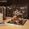 LASOA Acrylic Display Case  Display Box for Collectibles, Figures, Memorabilia, Clear Showcase with Black Base, Self-Assembly Display Container, 14x14x14inch view 4