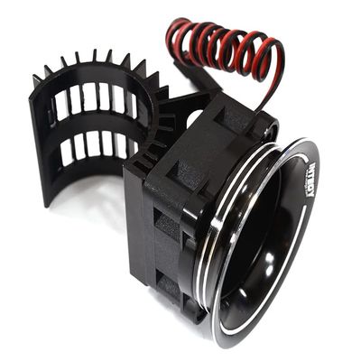 Integy 28mm Motor Heatsink + 25x25mm Cooling Fan w/Intake Ram Funnel for 380 & 390 Size