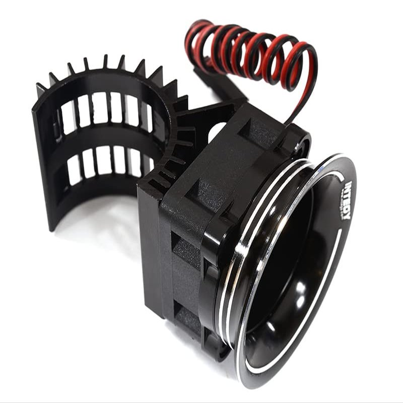 Integy 28mm Motor Heatsink + 25x25mm Cooling Fan w/Intake Ram Funnel for 380 & 390 Size