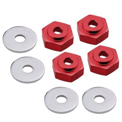 Integy 12-to-17mm Conversion Alloy Hex Wheel (4) Hub +1mm Offset for 1/10 Scale RC
