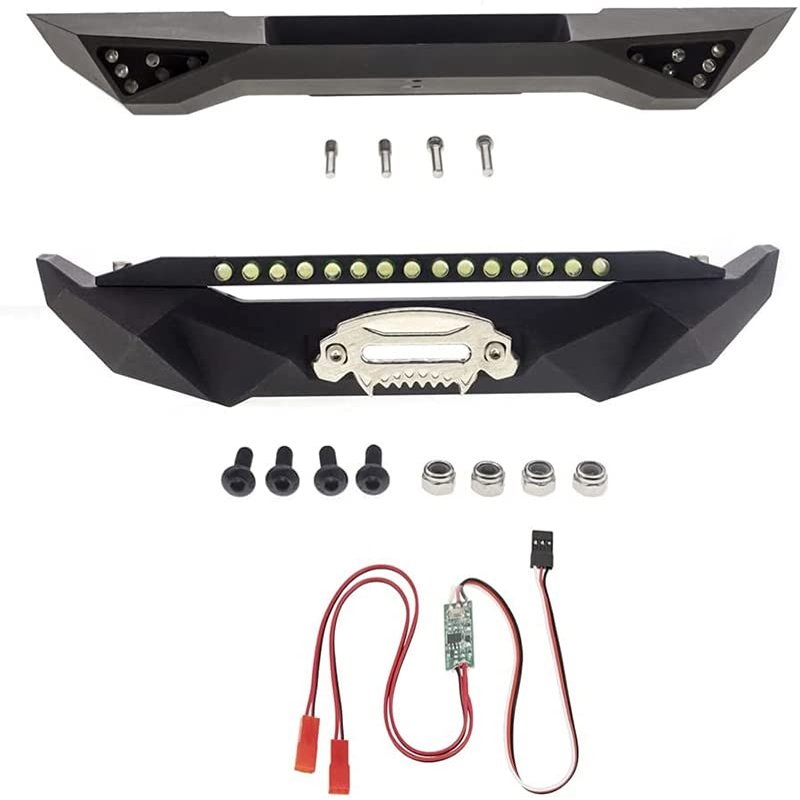 Integy Alloy F&R Bumper w/LED & 3rd Ch. RC for SCX10 Trail Crawler