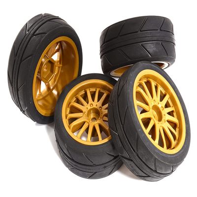 Integy 14 Spoke Complete Wheel & Tire Set (4) for 1/10 Touring Car