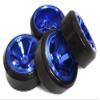 Integy 6 Spoke Complete Wheel & Tire Set (4) for Drift Racing (O.D.=62mm) view 1
