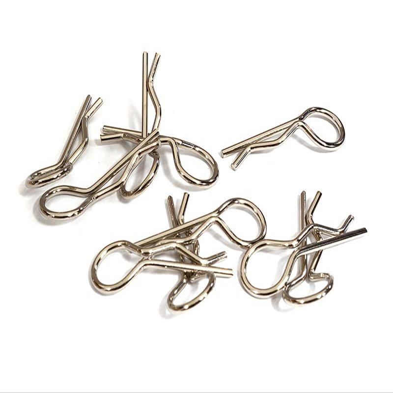 Integy Bent-Up Body Clips (10) for 1/7 & 1/8 RC Cars & Trucks (LxW=33x13mm)