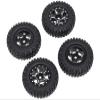 Alloy Machined Wheels (4) w/Rubber Tires for Axial 1/24 SCX24 Rock Crawler view 1