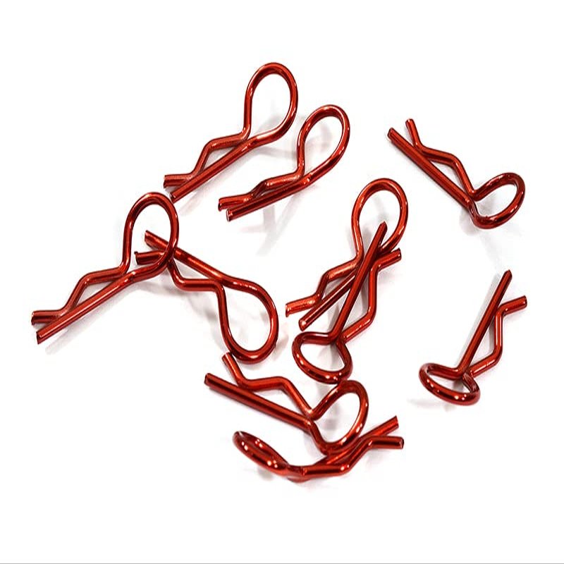 Integy Color Bent-Up Body Clips (10) for 1/10 RC Cars & Trucks (LxW=23x9mm)