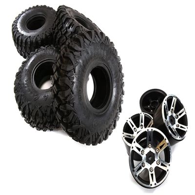 Integy Billet Alloy 6 Spoke 1.9 Wheel & Tire (4) for Scale Crawler (O.D.=122mm)
