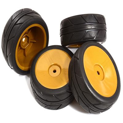 Integy Dish Complete Wheel & Tire Set (4) for 1/10 Touring Car