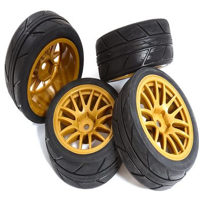 Integy 14 Spoke Complete Wheel & Tire Set (4) for 1/10 Touring Car