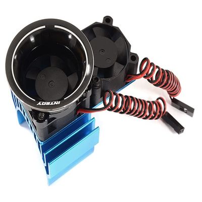 36mm Motor Heatsink + Twin 30x30mm Fan w/Intake Ram Funnel for 1/10 Scale