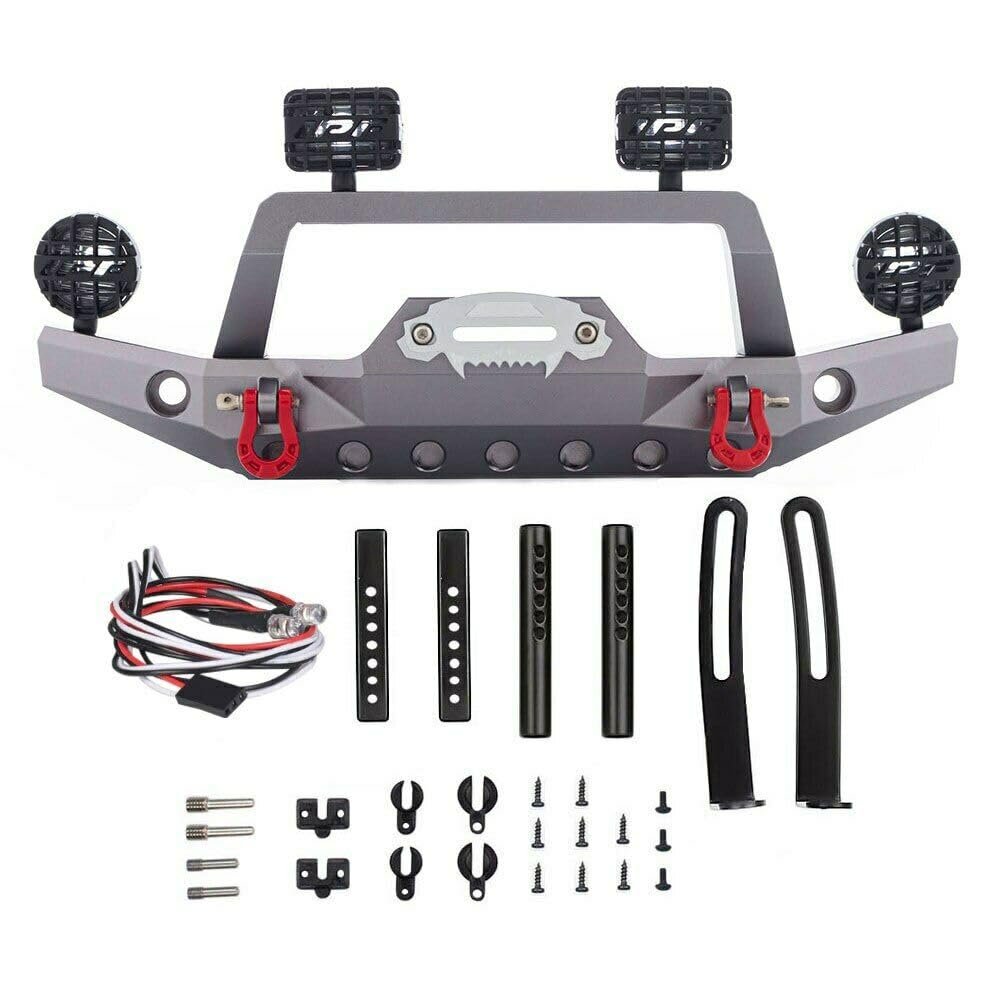 RC Model Realistic Front Alloy Bumper w/LED Designed for Traxxas TRX-4 w/ 43mm Mount