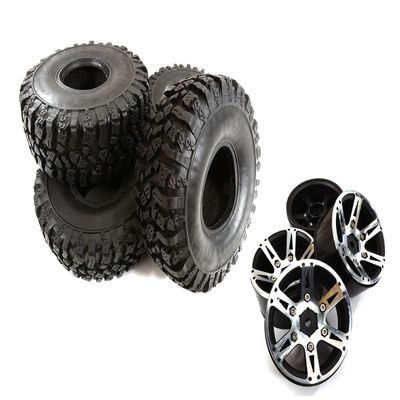 Integy Billet Alloy 6 Spoke 1.9 Wheel & Tire (4) for Scale Crawler (O.D.=122mm)