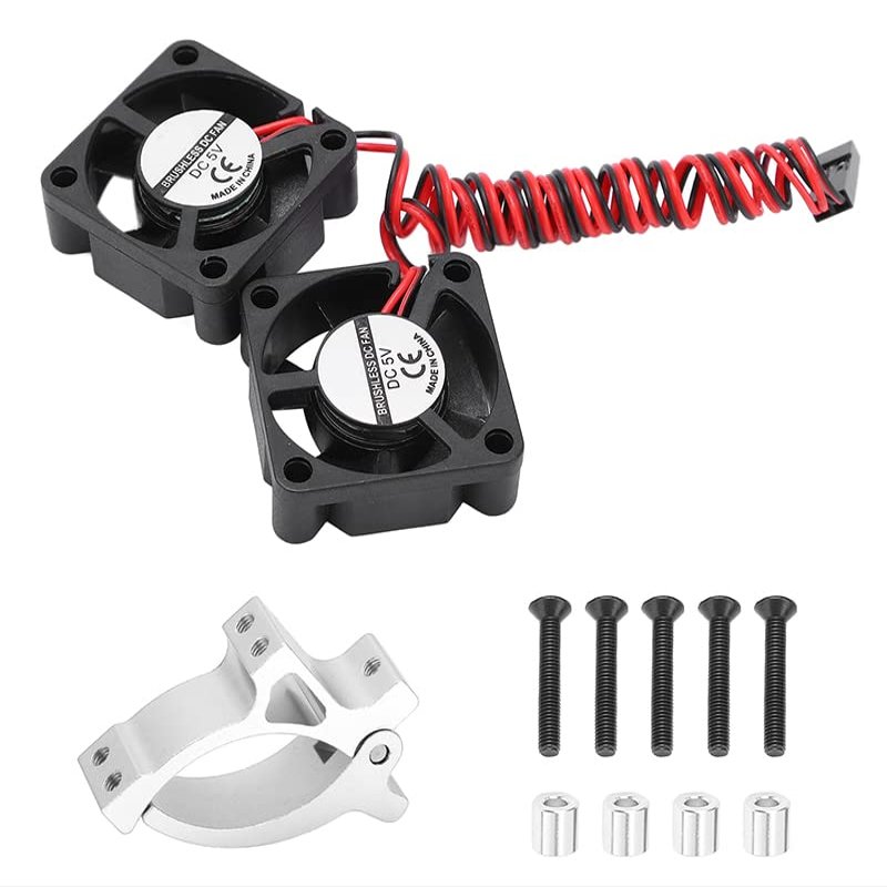 Integy Motor Clamp Mount + Twin Cooling Fan for TRX-4 & SCX10 (Motor: 36mm O.D.)