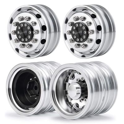 Machined Alloy Front & Dually Rear Wheel Set for Tamiya 1/14 Scale Tractor Truck