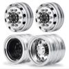 Machined Alloy Front & Dually Rear Wheel Set for Tamiya 1/14 Scale Tractor Truck view 1