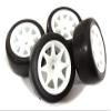 Plastic 8 Spoke Wheels w/Rubber Slick Tires for 1/10 Mini & Tamiya M-Chassis view 1
