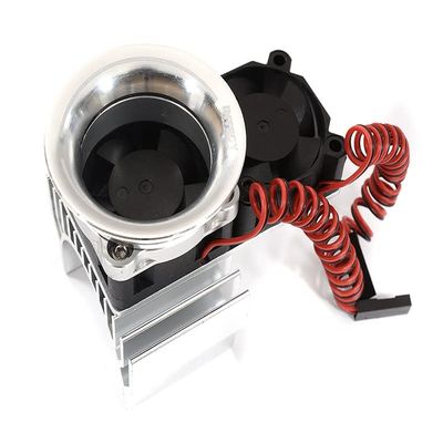 36mm Motor Heatsink + Twin 30x30mm Fan w/Intake Ram Funnel for 1/10 Scale