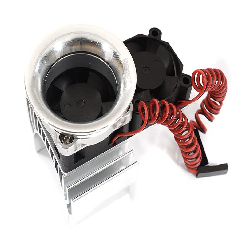 36mm Motor Heatsink + Twin 30x30mm Fan w/Intake Ram Funnel for 1/10 Scale