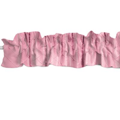Zen Creative Designs Elegant Pintuck Taffeta Sleeve Topper Window Valance Top Bottom Ruffle Home Dcor Bedroom Nursery Kitchen Window (144" Wide x 9" Tall, Pink)
