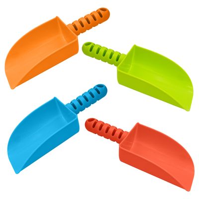4E's Novelty 4 Pack Beach Shovels 8 Inch, Heavy Duty Plastic Sand Shovel for Kids, - Great for Planting Gardening Shovels for Toddlers, Outdoor Digging Sandbox Toys, Easter Basket Stuffers