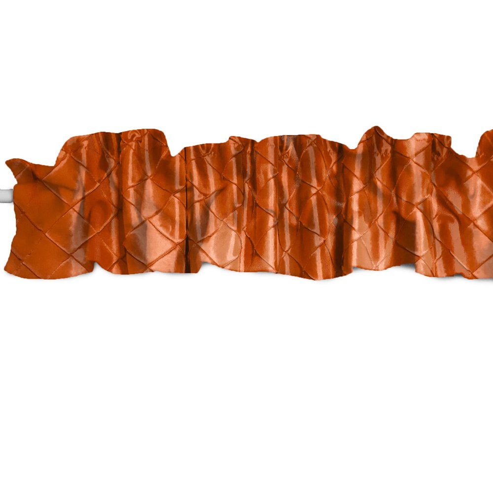 Zen Creative Designs Elegant Pintuck Taffeta Sleeve Topper Window Valance Top Bottom Ruffle Home Dcor Bedroom Nursery Kitchen Window (58" Wide x 5" Tall, Orange)
