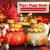 Piggy Bank Piggy Bank Girls Large Zodiac Tiger Money Bank, Large Capacity Coin Bank, Auspicious Ornament, Lucky Bag and Animal Combination, Chinese New Year Gift (Color : Red, Size : 28 * 28 * 32cm) view 2