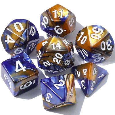 CiaraQ DND Polyhedral Dice Set with a Black Dice Bag for D&D RPG MTG Role Playing Table Games