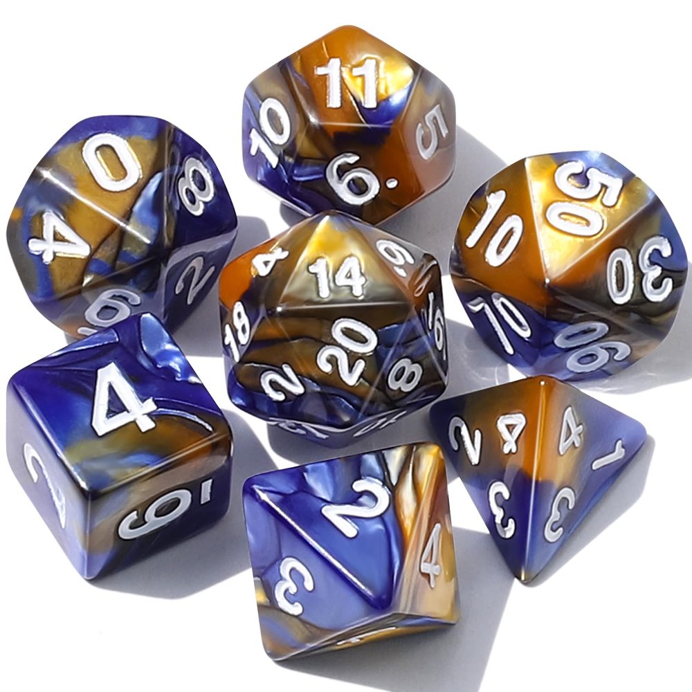 CiaraQ DND Polyhedral Dice Set with a Black Dice Bag for D&D RPG MTG Role Playing Table Games