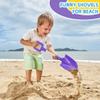 Dilabnba 16Inch Kids Beach Spades Sand Shovels, Jumbo Sturdy Wood Handle ABS Plastic Shovels Scoops Tools for Digging Beach Sandbox Snow, Sandbox Garden Toys Set for Toddlers Kids 3-10(2PCS) view 2