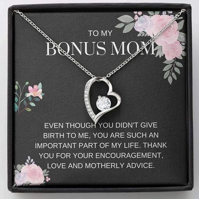 Mom Necklace, Stepmom Necklace, Bonus Mom Necklace  My Life  For Step Mom, Gift For Bonus Mom, Bonus Mom, Necklace Gift Box, Small Jewelry Gift Box, Card Box, Birthday Gift Necklace, Mothers Day Gif