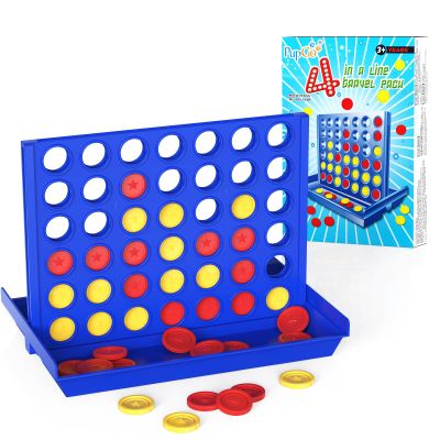 Pup Go Pocket-Sized 4 in a Row for Kids Ages 3+, Perfect Travel Companion for Kids, Travel Games for Car, Road Trip & Airplane. Classic 2 Players Strategy Game for Boys Girls, 6 Spare Discs Included