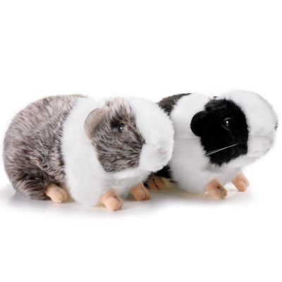 Aoriher 2 Pcs Cute Guinea Pig Stuffed Animal 8 Inch Soft Guinea Pig Plush Toys Nice Gift for Boys Girls Christmas Birthday Themed Party Supplies(Black, Gray)