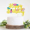 Girls Slumber Happy Birthday Cake Topper, Girls Sleepover Birthday Party Cake Dcor, Girls Pamper Party Supplies, Girl Night Out Dcor view 4